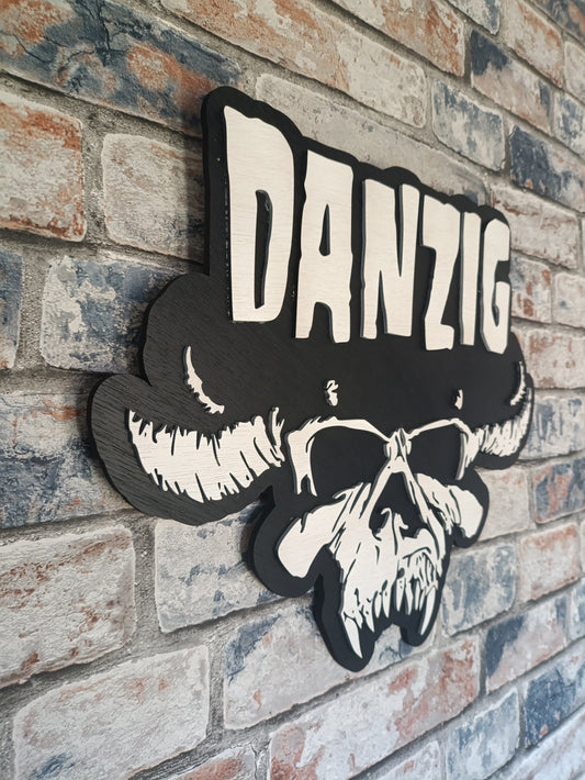 3D wooden Danzig Skull wall sign