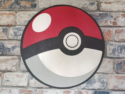 Pokemon Pokeball Wooden Wall Art