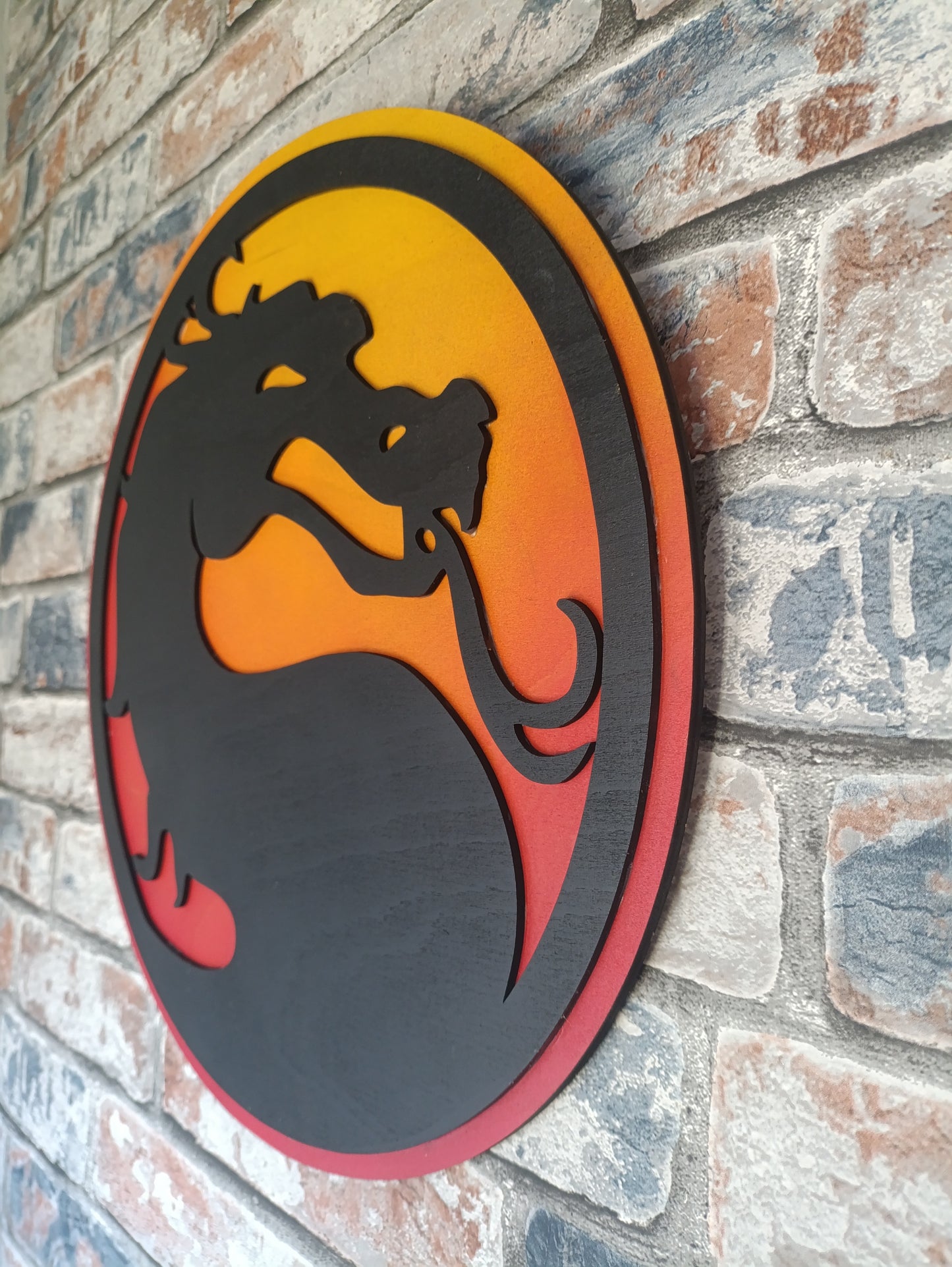 Mortal Kombat Dragon wooden sign